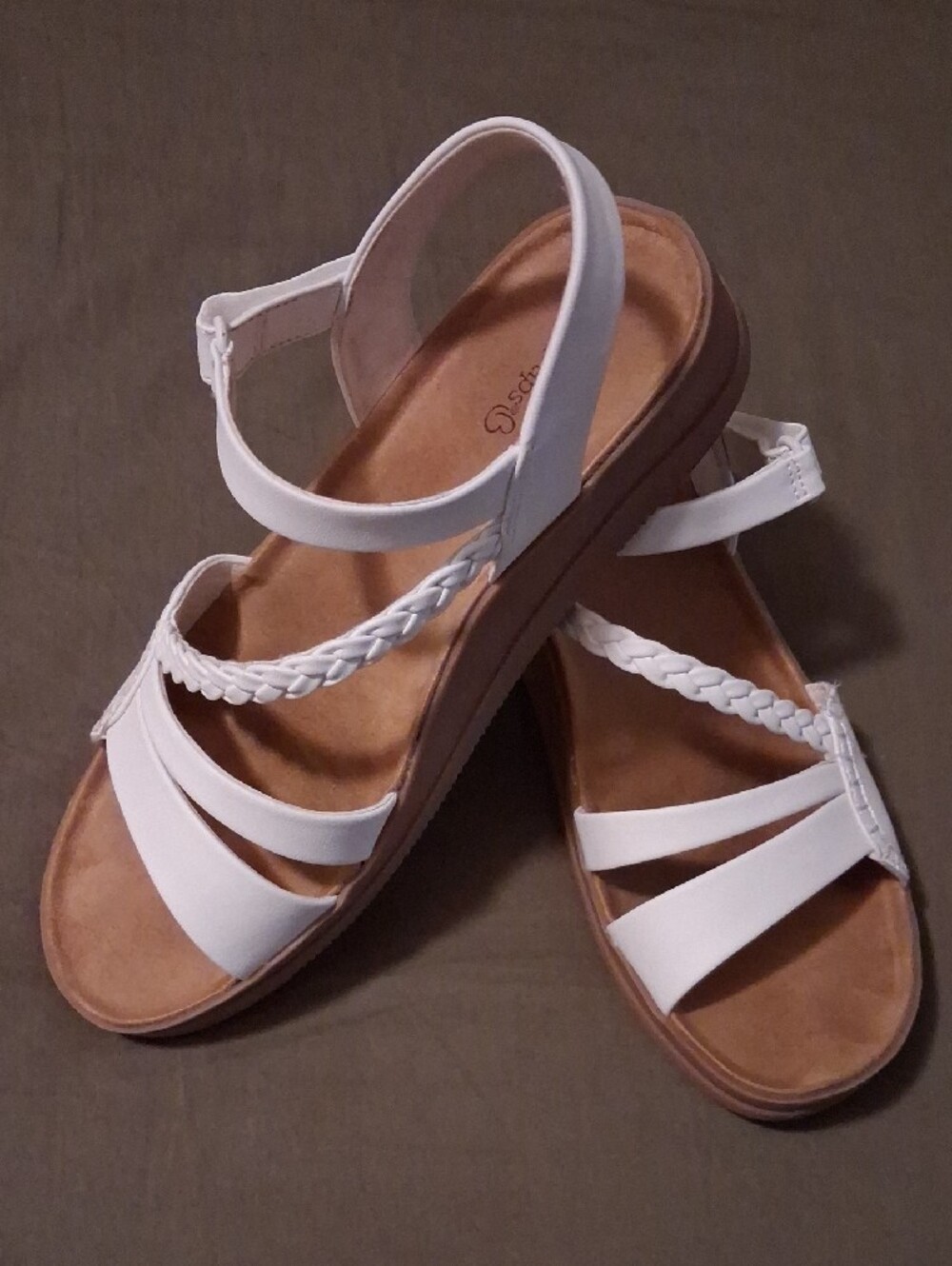 BareTraps White Braided Strap Slingback Sandals - Picture 2 of 4